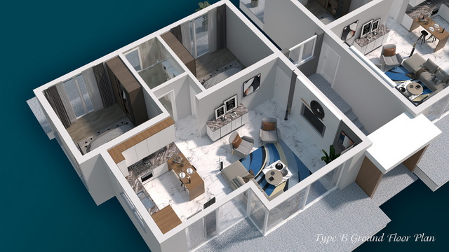 Four Seasons Life 2 2+1 Apartment Ground Floor plan Sea Star 4
